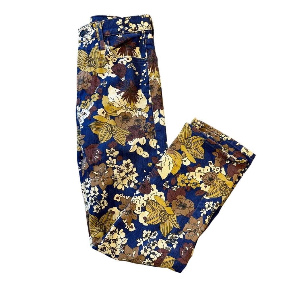 MOTHER High Waisted Rider Ankle Buncha Blooms Jeans Size 27